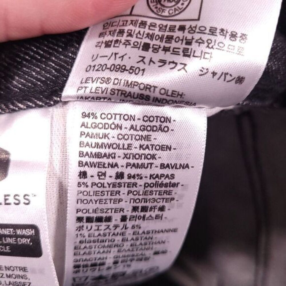 Levi's Men's Slim Straight Jeans - Dark Charcoal Black - Picture 4 of 8